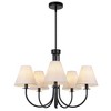 LamQee Large Farmhouse Wheel Chandelier Mid-century Pendant Fixture with Fabric Shades for Interior Lighting - 2 of 4