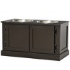 PawHut Elevated Dog Bowls for Large Dogs, Raised Dog Bowls with Storage, Two Stainless Steel Bowls, Pet Feeder Station for Indoor Use, Coffee - 4 of 4