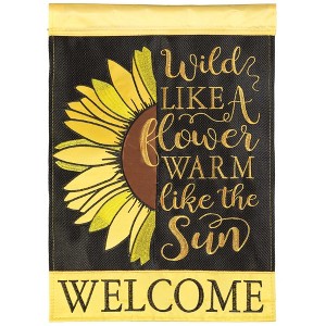 Magnolia Garden Wild Welcome Sunflower Yellow 13 x 18 Polyester Outdoor Hanging Garden Flag - 1 of 2