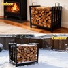 17.5" Small Firewood Rack Outdoor, Heavy Duty Metal Fireplace Wood Rack with Handles, Firewood Holder Storage Organizer for Fire Pit - 3 of 4