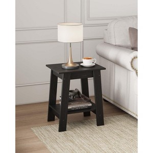 Side Table, End Table with 2-Tier Storage Shelf, Sofa Table for Small Space,Gray - 1 of 4
