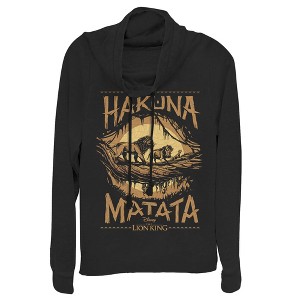 Juniors Womens Lion King Hakuna Matata Jungle Trio Cowl Neck Sweatshirt - 1 of 3