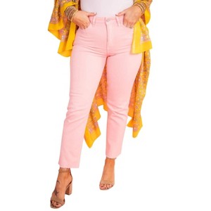 Women's Cut Off Cropped Straight Leg Jeans - JUST BLACK DENIM - 1 of 4