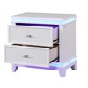 Opium Modern Style 2-Drawer Nightstand with Mirror-Embellished Front and LED Enhancement in White same as G150108868 (NJ inventory) - 3 of 4