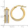 Black Bow Jewelry 6mm Glitter Infused Round Hoop Earrings in 14k Yellow Gold, 20mm - 4 of 4