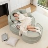 Oversized Round  Barrel Chair with Ottoman, Lounge Accent Sofa with Pillows for Living Room, Bedroom, or Guest Room-The Pop Home - 4 of 4