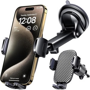 TruAIR Carbon Fiber Car Phone Mount (Dashboard/Windshield) - 1 of 4