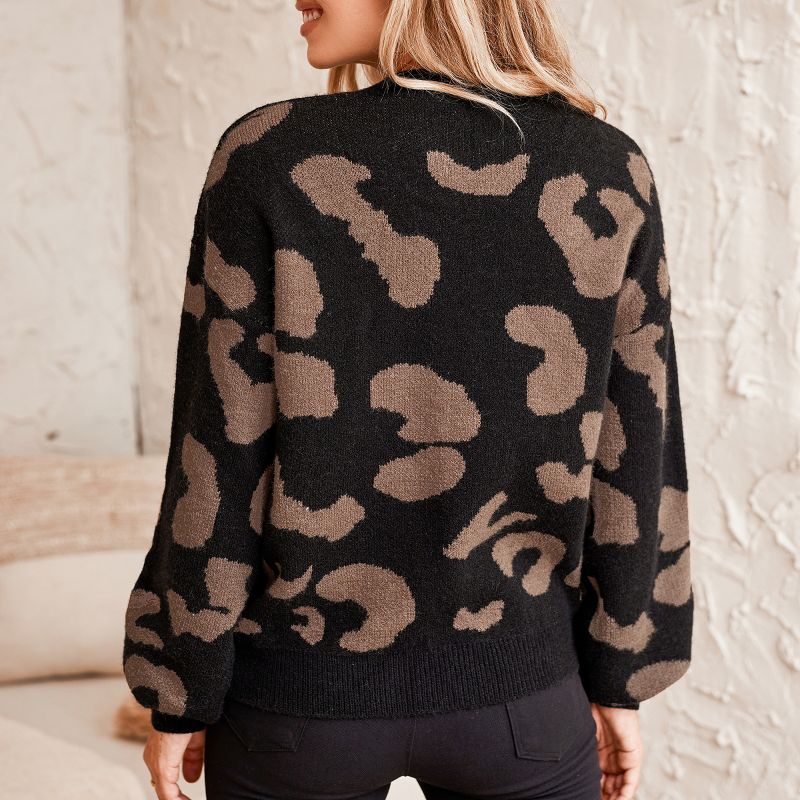 Women's Leopard Print Drop Sleeve Sweater - Cupshe, 5 of 8