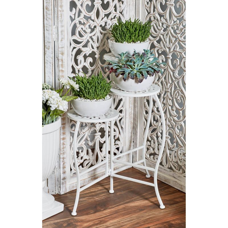 24&#34; x 20&#34; Modern 3-Tier Folding Plant Stand White - Olivia &#38; May, 3 of 21
