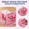 Kids Art Table,Large Kids Craft Table with 2 Chairs,Multi-Functional Art Desk with Storage Shelves - 3 of 4