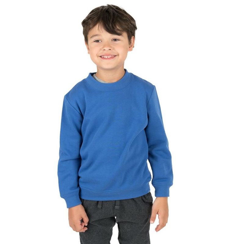 Leveret Kids Long Sleeve Classic Solid Color Sweatshirt, 2 of 3
