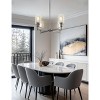 YANSUN 4-Light Brushed Nickel Chandelier with Adjustable Height, featuring Glass Shades, perfect for Dining Room or Entryway - 2 of 4