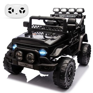 12V Ride On Truck Car,Kids Electric Vehicle with Parent Remote Control,Ride On Toy Truck with Spring Suspension, 3 Speeds,Lights,Music for Kids 3-8 - 1 of 4