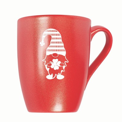 Elanze Designs Gnome With Stripes On Hat 10 ounce New Bone China Coffee Tea Cup Mug, Crimson Red