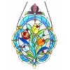 Chloe Lighting Kelda Tiffany-Glass Tulip Window Panel 15.5X22.5 - 2 of 3