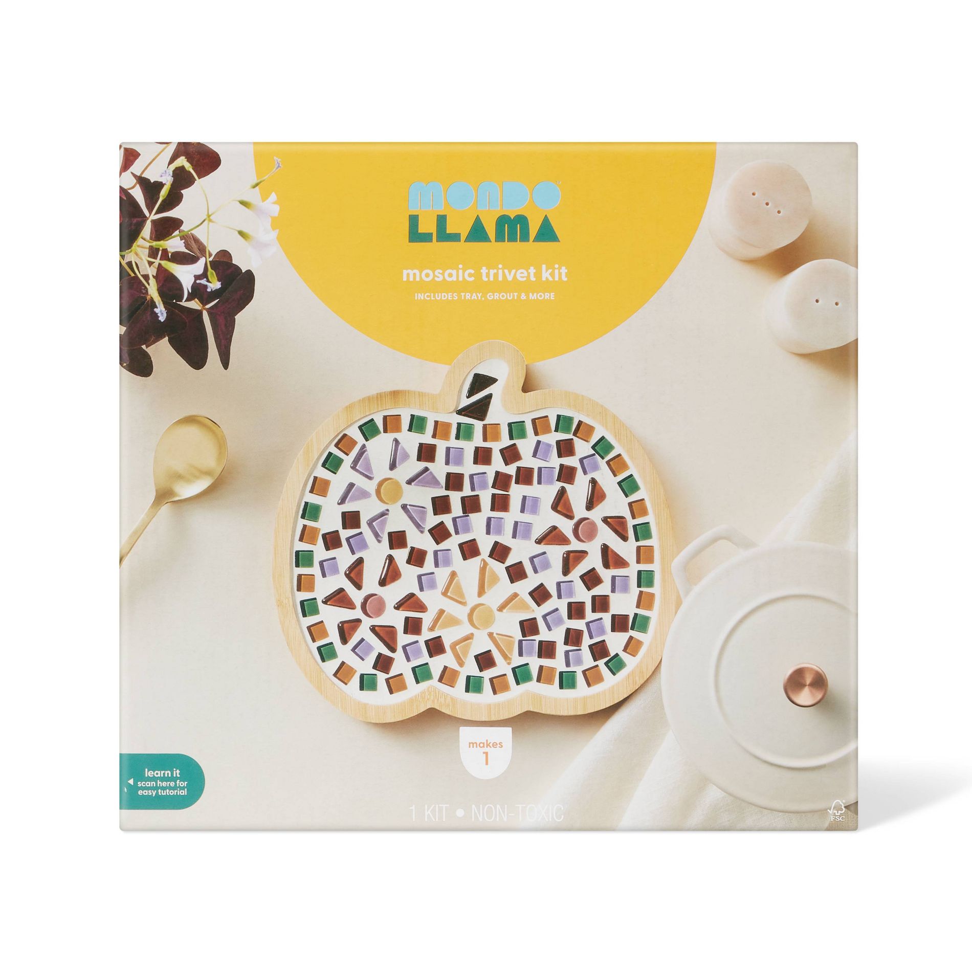 Halloween Craft Mosaic Pumpkin Trivet Kit - Mondo Llama™