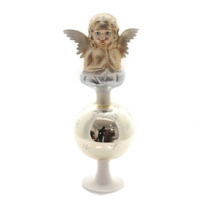 Inge Glas 9.0" Antique Angel Finial Germany Tree Topper  -  Tree Toppers