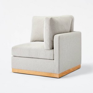 Arbon Wood Dowel Accent Chair with Cushion Arms Light Gray Linen -  Threshold™ designed with Studio McGee