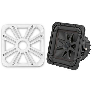 Kicker 45L7R104 L7R 10-Inch (25cm) Subwoofer, Dual Voice Coil, 4-Ohm w/ White LED Grill Bundle - 1 of 4