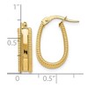 Black Bow Jewelry 5mm x 17mm(5/8 Inch) 14k Yellow Gold Polished & Textured U Shape Hoops - 4 of 4
