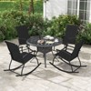 Tangkula Set of 2 Outdoor Rocking Chair Patio Rocker w/ Breathable Fabric Black - 4 of 4