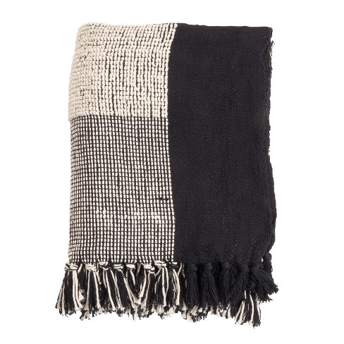 Saro Lifestyle Striped Design Cotton Throw Blanket