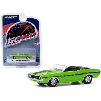 1970 Dodge Challenger R/T HEMI Convertible Sublime Green with Black Stripes "Greenlight Muscle" Series 23 1/64 Diecast Model Car by Greenlight