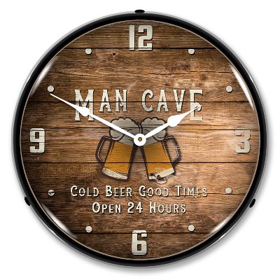 Collectable Sign & Clock | Man Cave LED Wall Clock Retro/Vintage, Lighted