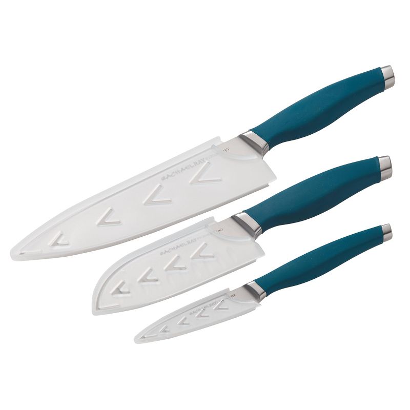 Rachael Ray 3pc Stainless Steel Chef Knife Set Teal, 3 of 7