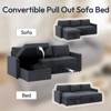 AZL1 Life Concept Sofas 2+2 Sofa Pull-Out Bed Ice Snow Velvet, Sofa Sleeper with Pull Out Bed, Sofa Bed 2 in 1 Pull Out, Black, 55"*83"*33" - 4 of 4