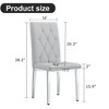 CAVINAS Velvet Armless Chairs, Dining Chairs with Metal Legs, Grid and Buckle Design for Kitchen, Conference Room, Living Room - 2 of 4