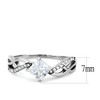 Slickblue Polished Stainless Steel CZ Engagement Ring - Clear Pave Square Stone, No Plating, Women's Jewelry, Size 5-10 - 3 of 4
