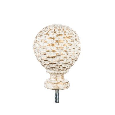 Evergreen Flag Basketweave Interchangeable Finial, Ivory Durable and Well Made Home and Garden Dcor For Lawn Patio Yard