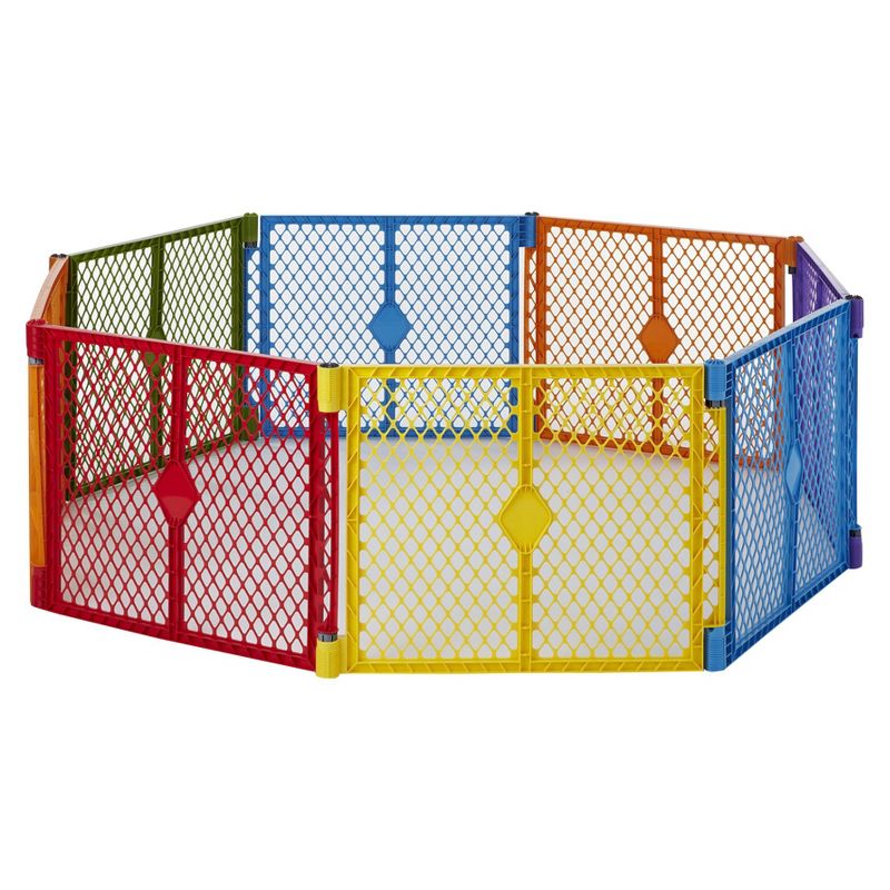 Toddleroo by North States Superyard Colorplay 8 Panel Freestanding Gate, 1 of 10