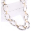 for Women: Leopard & Tortoise Print Acetate Collar Necklace with Metal Oval Resin Chain - 3 of 4