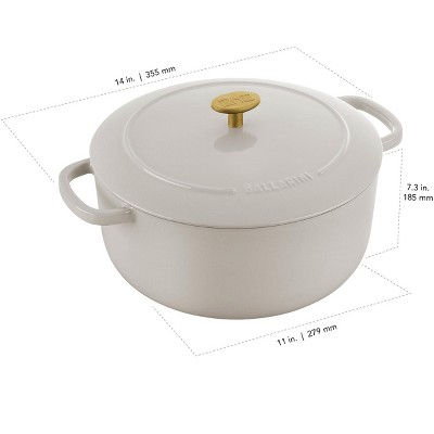 Bellamonte White Enameled Cast Iron 7.5-qt Dutch Oven