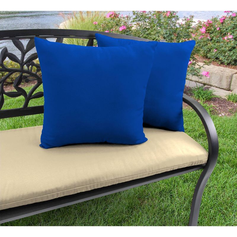 Outdoor Set Of 2 20" Accessory Toss PillowsIn Sunbrella Canvas Pacific Blue  - Jordan Manufacturing, 4 of 5
