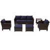 Sonkuki 6-Piece Patio Conversation Set with Side Table - 2 of 4