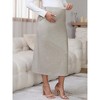 INSPIRE CHIC Womens Maternity Skirt Knitted Straight Skirts Over the Belly Stretch Solid Pregnancy Business Work - 2 of 4