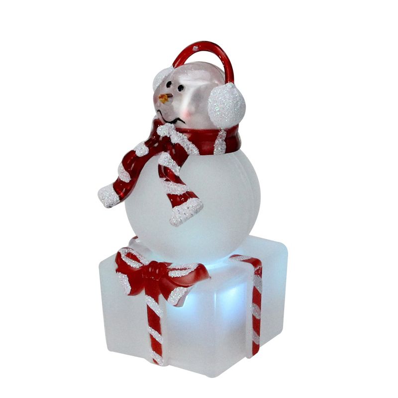 Northlight 3.75" LED Lighted Color Changing Snowman with Ear Muffs Christmas Table Top Decoration, 2 of 4