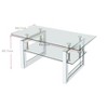 Modern Glass Coffee Table, Rectangular Transparent Tempered Glass Cocktail Table Tea Table With Open Storage Shelf - 4 of 4