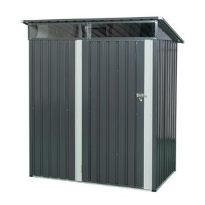 Outdoor Metal Storage Shed with Transparent Panels, Weather-Resistant Heavy-Duty Organizer for Garden/Patio - Gray - 1 of 1