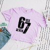 Six Seven Distressed - Women's Boxy Crop Top Graphic T-Shirt - 2 of 4