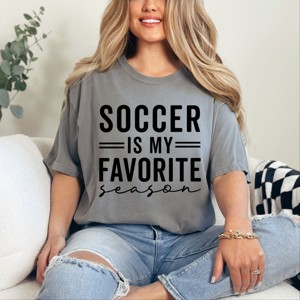 Simply Sage Market Soccer Is My Favorite Season Garment Dyed Tee - 1 of 4