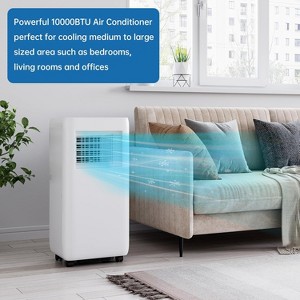 10000 BTU Portable AC with Quick 450 Sq.Ft Cooling, 4-in-1 Functionality, Remote,Portable AC with 24H Timer & Remote Control ,White - 1 of 4