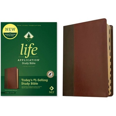 NLT Life Application Study Bible, Third Edition (Red Letter, Leatherlike, Brown/Tan, Indexed) - (Leather Bound)