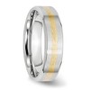 Black Bow Jewelry 6mm Cobalt & 14K Gold Inlay Satin Flat Beveled Edge Standard Fit Band - 4 of 4