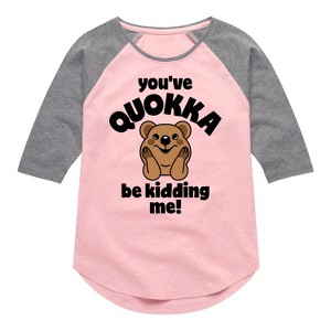 Girls' - Instant Message - Youve Quokka Be Kidding Me Shirt Tail Raglan Graphic T-shirt - 1 of 4