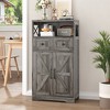 Farmhouse Storage Cabinet with Drawers and Adjustable Shelves, Freestanding Kitchen Pantry Storage Cabinet - 2 of 4