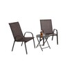 XINGHANZHENXUAN Gray 3 Piece Patio set, Outdoor Camping Chairs, Folding Table with Steel Table Top, 2 Chairs and 1 Table Set - 3 of 4